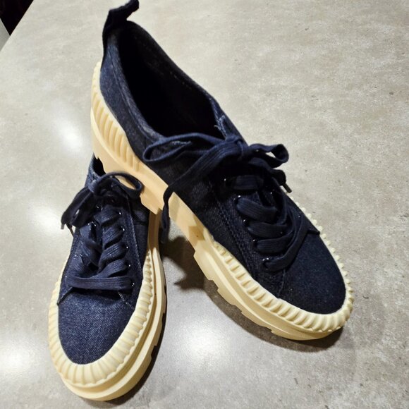 JOE FRESH Shoes - JOE FRESH Women's Denim Platform Sneakers w/Cream Lug Sole - Navy/Cream - Sze 8M